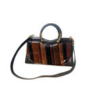 Vintage Shoulder Bag Real Snakeskin Brown