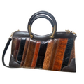 Vintage Shoulder Bag Real Snakeskin Brown